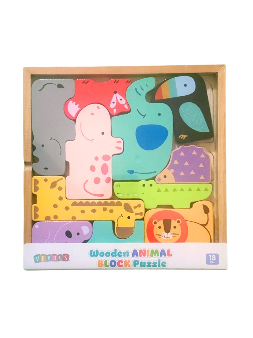 🐛 Wooden First Puzzle Set Baby Toddler Colorful Puzzle Bundle Zoo Space NIP - Picture 5 of 6